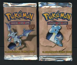 1999 Pokemon Fossil Unopened 2 Packs Lapras Aerodactyl MINT - Image 1