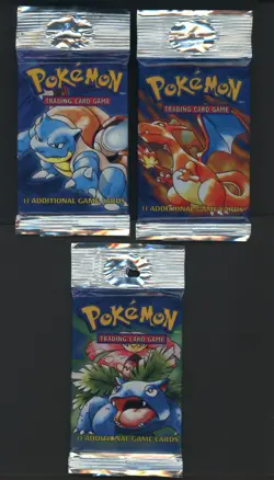 1999 Pokemon Base Set Unopened 3 packs art set Charizard MINT - Image 1