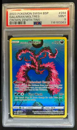 2019-2023 Pokemon SWSH Black Star Promos Galarian Moltres #SWSH284 PSA 9 - Image 1