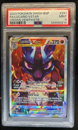 2019-2023 Pokemon SWSH Black Star Promos Lucario VST #SWSH291 PSA 9 - Image 1