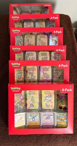 Pokemon Scarlet And Violet 151 Mini Tins 4 Pack Sams Club Lot of 6 New IN HAND - Image 1