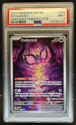2023-25 Pokemon SV Black Star Promos SVP EN Pecharunt VAR #129b PSA 9 - Image 1
