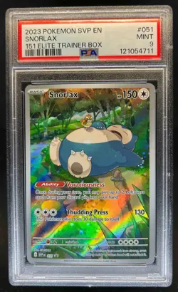 2023-25 Pokemon SV Black Star Promos SVP EN Snorlax #051 PSA 9 - Image 1