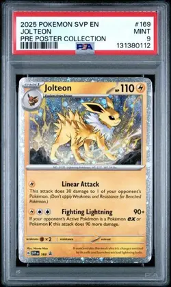 Jolteon SVP 169 Cosmos Holo Promo Pokemon Prismatic Evolutions Promo PSA 9 MINT. - Image 1