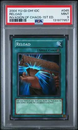 2004 Yu-Gi-Oh! Reload Invasion of Chaos IOC 1st Edition Super Rare PSA 9 - Image 1