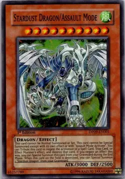 Stardust Dragon/Assault Mode DP09-EN001 1st Edition Yugioh LP - Image 1