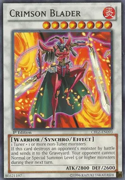 Yugioh! LP Crimson Blader - CBLZ-EN093 - Rare - Unlimited Edition Lightly Played - Image 1