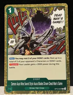 Demon Aura Nine Sword Style Asura Blades Drawn Dead Man's Game OP12-037 NM - Image 1