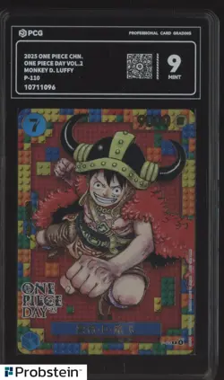 2025 One Piece Chinese Monkey D. Luffy One Piece Day Vol.2 P-110 PCG 9 MINT - Image 1
