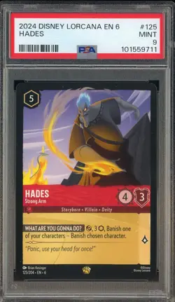 2024 Disney Lorcana EN 6 #125 Hades PSA 9 MINT - Image 1