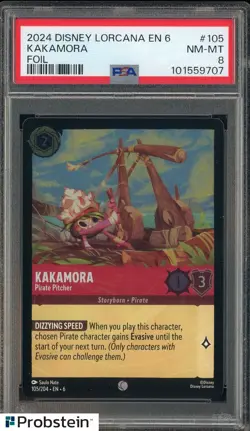 2024 Disney Lorcana EN 6 Foil #105 Kakamora PSA 8 NM-MT - Image 1