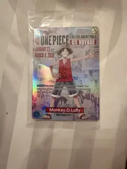🔥🏀One Piece Monkey.D.Luffy US College Basketball Promo Card *SEALED*🔥🏀 - Image 1
