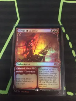 MTG Magic The Gathering Virtue Of Courage Foil WOE Mythic Red Enchantment - Image 1