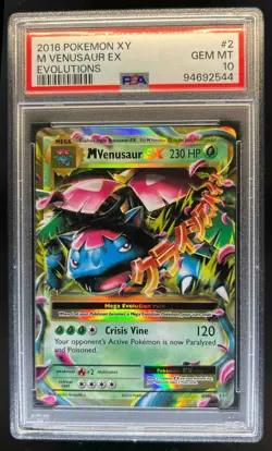 2016 Pokemon XY Evolutions Mega Venusaur EX Holo #2/108 PSA 10 - Image 1