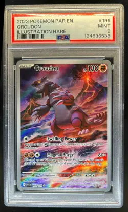 2023 Pokemon SV Paradox Rift PAR EN Groudon #199/182 PSA 9 - Image 1