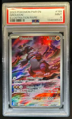 2023 Pokemon SV Paradox Rift PAR EN Groudon #199/182 PSA 9 - Image 1