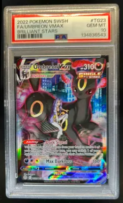 2022 Pokemon SWSH Brilliant Stars Umbreon VMAX Trainer Gallery #TG23/TG30 PSA 10 - Image 1