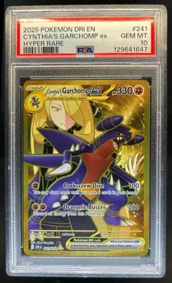 2025 Pokemon SV Destined Rivals Cynthia's Garchomp ex #241/182 PSA 10 - Image 1