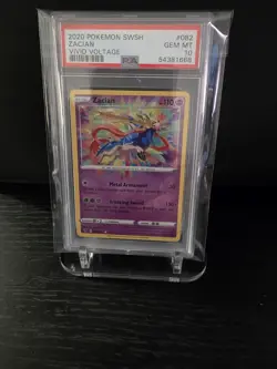 PSA 10 2020 POKEMON SWORD & SHIELD VIVID VOLTAGE ZACIAN 082 - Image 1
