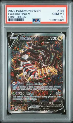 2022 POKEMON SWORD & SHIELD LOST ORIGIN #186 FULL ART/GIRATINA V PSA 10 - Image 1
