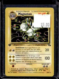 1999 Pokemon Fossil 1st Edition Magneton #26/62 - Image 1