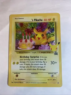 Birthday Pikachu 24 Celebrations Classic Collection Holo Pokemon Flawless - Image 1