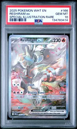 2025 POKEMON WHT EN-WHITE FLARE SPECIAL ILLUSTRATION RARE RESHIRAM EX PSA 10 - Image 1