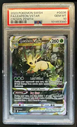 2023 Pokemon SWSH Crown Zenith Leafeon VST Galarian Gallery #GG35/GG70 PSA 10 - Image 1