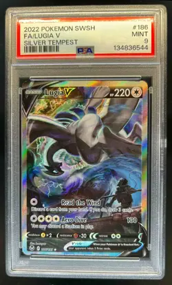 2022 Pokemon SWSH Silver Tempest Lugia V #186/195 PSA 9 - Image 1