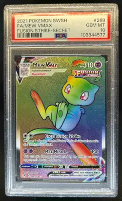 2021 Pokemon SWSH Fusion Strike Mew VM #268/264 PSA 10 - Image 1