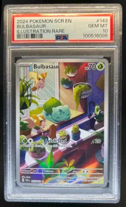 2024 Pokemon SV Stellar Crown SCR EN Bulbasaur #143/142 PSA 10 - Image 1