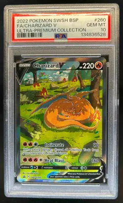 2019-2023 Pokemon SWSH Black Star Promos Charizard V #SWSH260 PSA 10 - Image 1