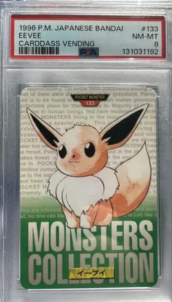 1996 PSA 8 NM-M Eevee File No. 133 Japanese Pocket Monsters Carddass Green - Image 1