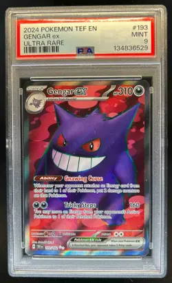 2024 Pokemon SV Temporal Forces TEF EN Gengar ex #193/162 PSA 9 - Image 1