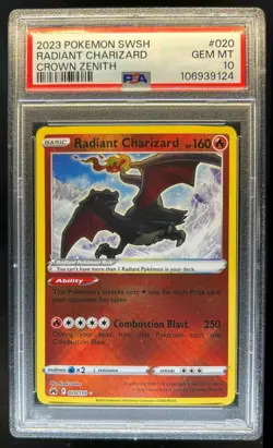 2023 Pokemon SWSH Crown Zenith Radiant Charizard #020/159 PSA 10 - Image 1