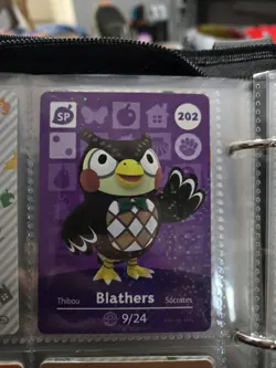 Animal Crossing Amiibo Card NINTENDO Blathers # 202 - Image 1
