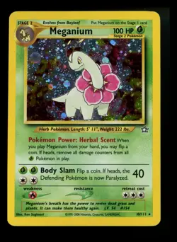 #2 Meganium 10/111 Neo Genesis 2000 Holo Rare WOTC Pokemon Card TCG - Image 1