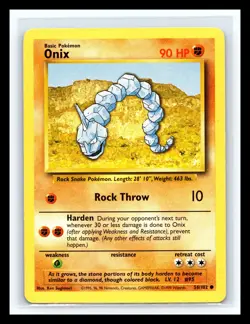 💥 Onix Non Holo Foil - Pokemon TCG 1999 Base Set Vintage Card # 56/102 - Image 1