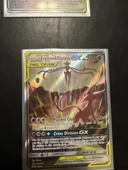 Espeon & Deoxys GX Full Art NM SM240 Sun & Moon Promo Pokemon TCG Card - Image 3