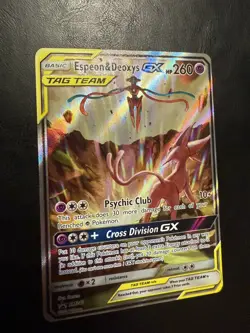 Espeon & Deoxys GX Full Art NM SM240 Sun & Moon Promo Pokemon TCG Card - Image 4