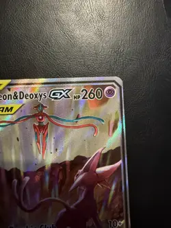 Espeon & Deoxys GX Full Art NM SM240 Sun & Moon Promo Pokemon TCG Card - Image 5