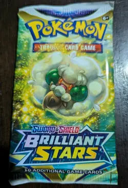 1X Pokemon Brilliant Stars Booster Pack TCG Card Game SEALED - Image 1
