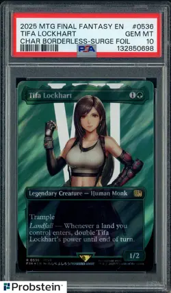 2025 MTG Final Fantasy Borderless Surge Foil #0536 Tifa Lockhart PSA 10 GEM MINT - Image 1