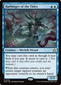 Harbinger of the Tides NM RARE MTG Foundations [FDN] Merfolk Near Mint Regular - Image 1
