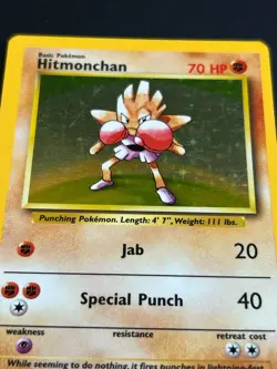 Pokemon Hitmonchan 7/102 Base Set Holo LP/MP - Image 2