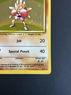 Pokemon Hitmonchan 7/102 Base Set Holo LP/MP - Image 5