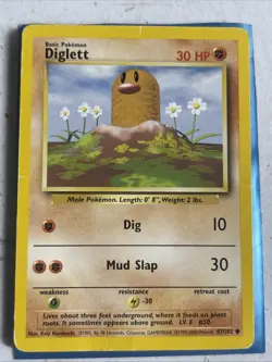 4th Print Diglett Pokemon Base Set 4th Print 1999-2000 Common 47/102 Hp - Image 1