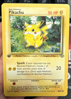 1999 Pikachu Pokemon Jungle 1st Edition 60/64 LP - Image 3
