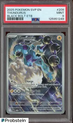 2025 Pokemon SVP EN Black Bolt ETB #209 Thundurus PSA 9 MINT - Image 1