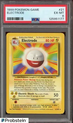 1999 Pokemon Game #21 Electrode PSA 6 EX-MT - Image 1